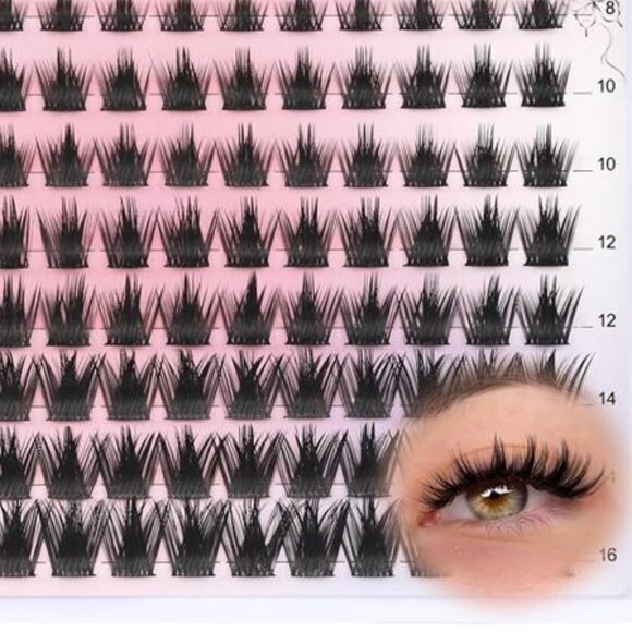 Lash Clusters Kit Manga Eyelash Clusters Spiky Lash Extension Kit 80Pcs C Curl - Picture 1 of 2